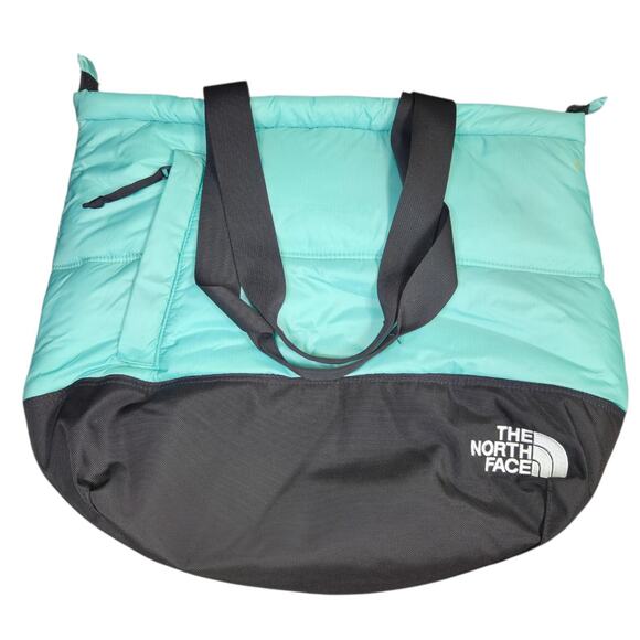 The North Face Nuptse Tote Mint‎ Green/Blue TNF Black Puffer Insulated Bag Carry - Picture 4 of 10
